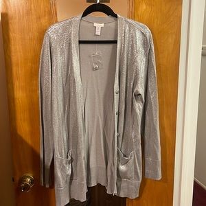 Chicos | Women’s Silver Cardigan | Size 3 (16/18)